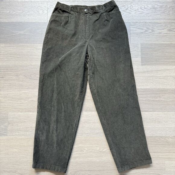 LL Bean Pants Women 18 Medium Tall Corduroy Vintage 90s Loose Baggy Relaxed - Picture 1 of 11